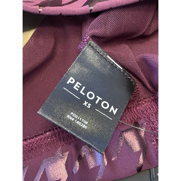 Peloton High Neck Racerback Sports Bra Size XS Houndstooth Purple Shine NEW - Picture 6 of 7